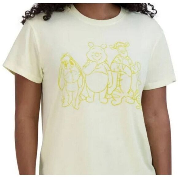 Disney Tops - Disney Winnie The Pooh Women's Soft Short Sleeve yellow Graphic Print T-Shirt Si